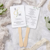 Elegant Gold Ampersand Eucalyptus Wedding Programm Handwaaier