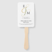 Elegant Gold Ampersand Eucalyptus Wedding Programm Handwaaier (Voorkant)
