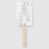 Elegant Gold Ampersand Fall Wedding Program Handwaaier (Achterkant)