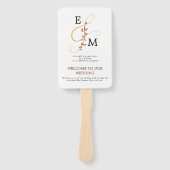 Elegant Gold Ampersand Fall Wedding Program Handwaaier (Voorkant)
