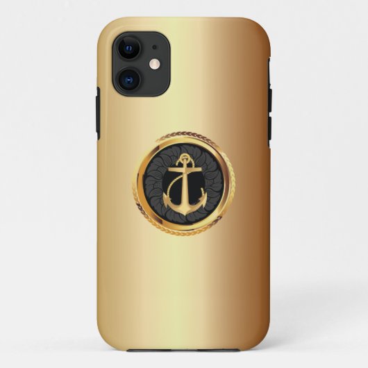 Elegant Gold Anchor Nautical iPhone 5 Hoesje (Achterkant)