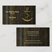 Elegant Gold Anchor Rustic Dock Modern Visitekaartje (Voorkant / Achterkant)