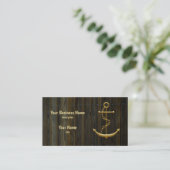 Elegant Gold Anchor Rustic Dock Modern Visitekaartje (Staand voorkant)