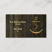 Elegant Gold Anchor Rustic Dock Modern Visitekaartje (Voorkant)