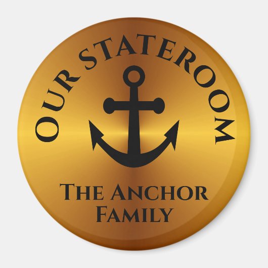 Elegant Gold Anchor Stateroom Deurmarker Cruker Magneet (Voorkant)
