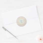 Elegant Gold and beige Wedding Name Round Ronde Sticker (Envelop)