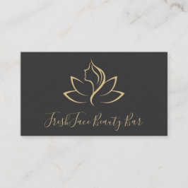 Elegant gold and black beauty salon afsprakenkaartje