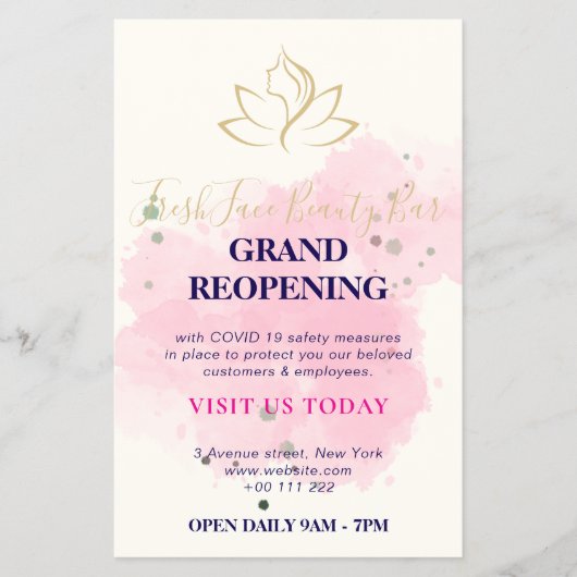 Elegant gold and black beauty salon flyer (Voorkant)