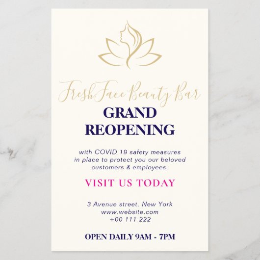 Elegant gold and black beauty salon flyer (Voorkant)