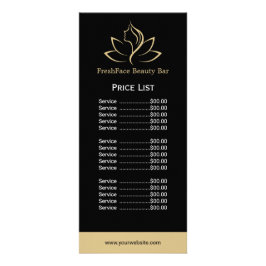 Elegant gold and black beauty salon reclamekaart