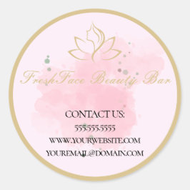 Elegant gold and black beauty salon ronde sticker