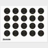 Elegant gold and black beauty salon ronde sticker (Vel)
