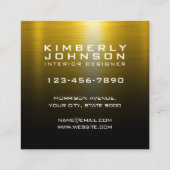 Elegant Gold and Black Business Card Design Vierkante Visitekaartje (Achterkant)