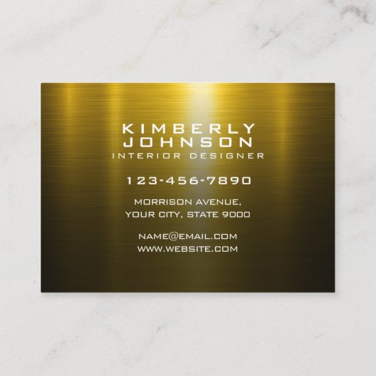 Elegant Gold and Black Business Card Design Visitekaartje (Achterkant)