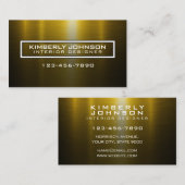 Elegant Gold and Black Business Card Design Visitekaartje (Voorkant / Achterkant)