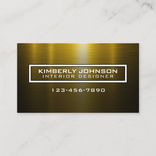 Elegant Gold and Black Business Card Design Visitekaartje (Voorkant)