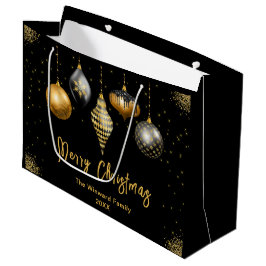 Elegant Gold and Black Ornament Christmas Groot Cadeauzakje