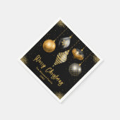 Elegant Gold and Black Ornament Christmas Servet (Hoek)