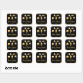 Elegant Gold and Black Ornament Christmas Vierkante Sticker (Vel)