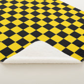 Elegant Gold and Black Square Pattern Sherpa Deken (3/4)