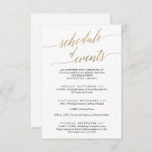 Elegant Gold and Black Wedding Schedule of Events Informatiekaartje (Voorkant / Achterkant)