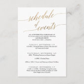 Elegant Gold and Black Wedding Schedule of Events Informatiekaartje (Voorkant)