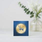 Elegant Gold and Blue Christmas Enclosure Note Informatiekaartje (Staand voorkant)