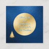 Elegant Gold and Blue Christmas Enclosure Note Informatiekaartje (Achterkant)
