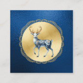 Elegant Gold and Blue Christmas Enclosure Note Informatiekaartje (Voorkant)