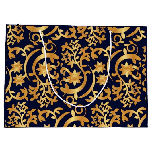 Elegant gold and dark navy groot cadeauzakje (Achterkant)