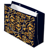 Elegant gold and dark navy groot cadeauzakje (Voorkant Gekanteld)