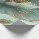 Elegant Gold and Emerald Poppy Wedding Wrapping  Cadeaupapier (Hoek)