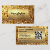 Elegant Gold And Gold Glitter  Visitekaartje (Voorkant / Achterkant)