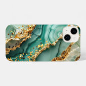 Elegant Gold And Green Marble iPhone Hoesje (Achterkant horizontaal)