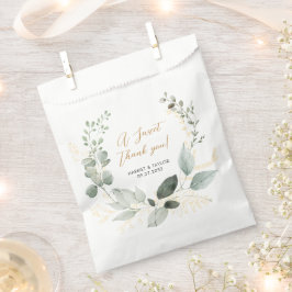 Elegant Gold and Greenery Eucalyptus Thank You Bedankzakje