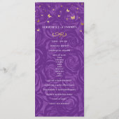 Elegant Gold and Purple Roses Watercolor Floral Menu (Achterkant)