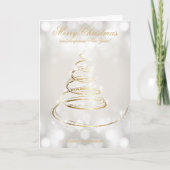 Elegant Gold and White Bokeh Company Holiday Kaart (Voorkant)