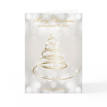 Elegant Gold and White Bokeh Company Holiday
