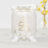 Elegant Gold and White Bokeh Company Holiday Kaart (Gele Bloem)