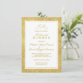 Elegant Gold and White Border REHEARSAL DINNER Kaart (Staand voorkant)