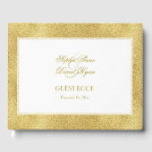 Elegant Gold and White Border Wedding Gastenboek (Voorkant)