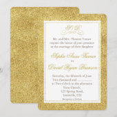 Elegant Gold and White Border Wedding Invite Kaart (Voorkant / Achterkant)