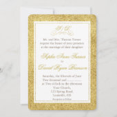 Elegant Gold and White Border Wedding Invite Kaart (Voorkant)