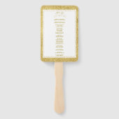 Elegant Gold and White Border Wedding Program Handwaaier (Achterkant)
