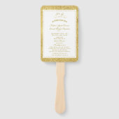 Elegant Gold and White Border Wedding Program Handwaaier (Voorkant)