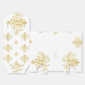 Elegant Gold and White Damask Wedding Bedankdoosjes (Ongevouwen)