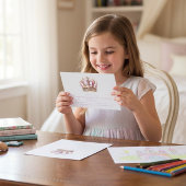 Elegant Gold and White Stripes Princess Birthday  Kaart