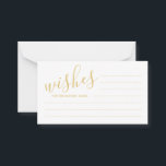 Elegant Gold and White Wedding Advice and Wishes Advieskaart<br><div class="desc">Elegant White en Gold Wedding Advice en Wishes Kaarten met titel in gouden moderne scriptstijl. Opmerking: de details van de folie worden gesimuleerd in de illustratie. Bij de vervaardiging van dit product zal geen werkelijke folie worden gebruikt.</div>