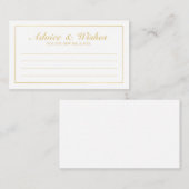 Elegant Gold and White Wedding Advice and Wishes Advieskaart (Voorkant / Achterkant)