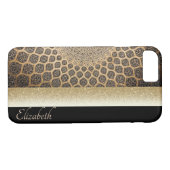 Elegant Gold Arabesque, Glitter, zwart-gepersonali Case-Mate iPhone Case (Achterkant (Horizontaal))